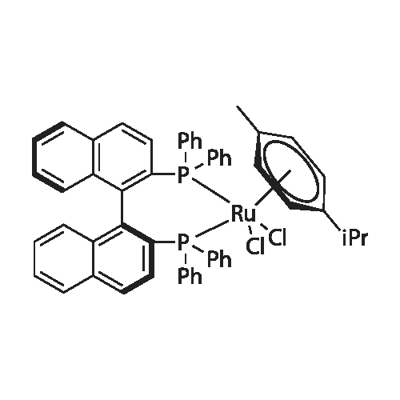 氯化[(S)-(-)-2,2'-双(二苯基膦)-1,1'-联萘基](对伞花烃)钌(II)氯化物 结构式