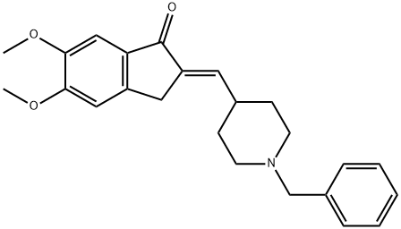 2-[(1-苄基-4-哌啶基)亚甲基]-5,6-二甲氧基-1-茚满酮 结构式