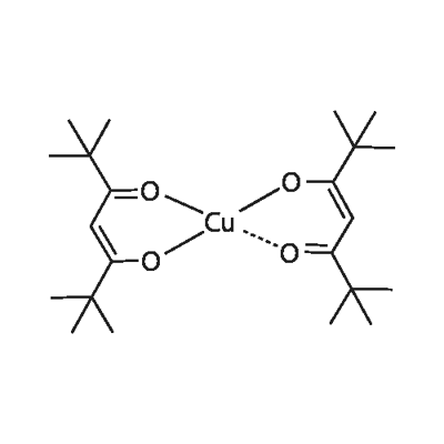双(2,2,6,6-四甲基-3,5-庚二酮酸)铜(II) 结构式