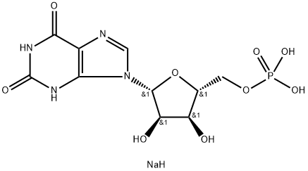 黄苷-5'-单磷酸钠 结构式