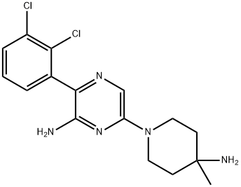 6-(4-氨基-4-甲基-1-哌啶基)-3-(2,3-二氯苯基)-2-吡嗪胺 结构式