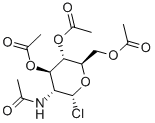 2-乙酰氨基-3,4,6-三-O-乙酰-2-脱氧-α-D-吡喃葡萄糖酰基氯 结构式