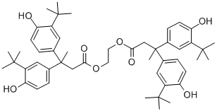 乙烷-1,2-二基双(3,3-双(3-(叔丁基)-4-羟基苯基)丁酸酯) 结构式