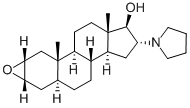 (2α,3α,5α,16β,17β)-2,3-环氧-16-(1-吡咯烷基)雄甾烷-17-醇 结构式