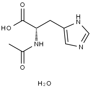N-乙酰基-L-组氨酸一水合物 结构式