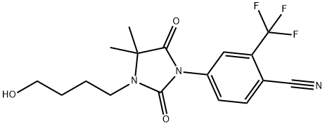 2-三氟甲基-4-[3-(4-羟基丁基)-4,4-二甲基-2,5-二氧代-1-咪唑烷基]苯腈 结构式