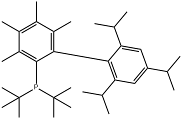 2-二叔丁基膦-3,4,5,6-四甲基-2′,4′,6′-三异丙基-1,1′-联苯 结构式