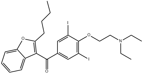 (2-丁基苯并呋喃-3-基)(4-(2-(二乙基氨基)乙氧基)-3,5-二碘苯基)甲酮 结构式