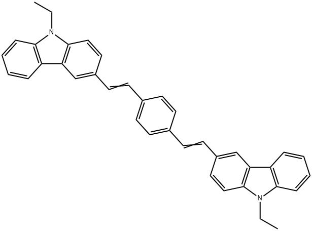1,4-双[2-(9-乙基咔唑-3-基)乙烯基]苯 结构式