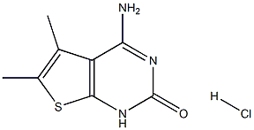 4-氨基-5,6-二甲基噻吩并[2,3-d]嘧啶-2(1H)-酮盐酸盐 结构式