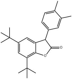 5,7-二叔丁基-3-(3,4-二甲基苯基)苯并呋喃-2(3H)-酮 结构式