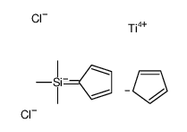 二氯(η5-2,4-环戊二烯-1-基)[(1,2,3,4,5-η)-1-(三甲基硅基)-2,4-环戊二烯-1-基]合钛 结构式