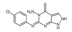 5-氨基-6-(4-氯苯胺基)-1H-吡唑并[3,4-d]嘧啶-4-硫酮 结构式