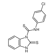 1-(4-氯苯胺基硫代羰基)-苯并咪唑烷-2-硫酮 结构式