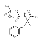 (1R,2R)-N-BOC-1-氨基-2-苯基环丙羧酸 结构式