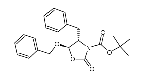 (4S,5R)-4-苄基-5-苄氧基-3-叔丁氧羰基-2-恶唑烷酮 结构式