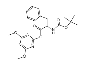 N-叔丁氧羰基-L-苯丙氨酸-4,6-二甲氧基-1,3,5-三嗪-2-基酯 结构式