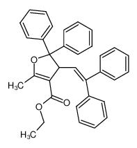 3-乙氧羰基-2-甲基-4-(2,2-二苯基乙烯基)-5,5-二苯基-4,5-二氢呋喃 结构式
