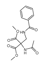 2-乙酰氨基-2-(苯甲酰氨基甲基)丙二酸二甲酯 结构式