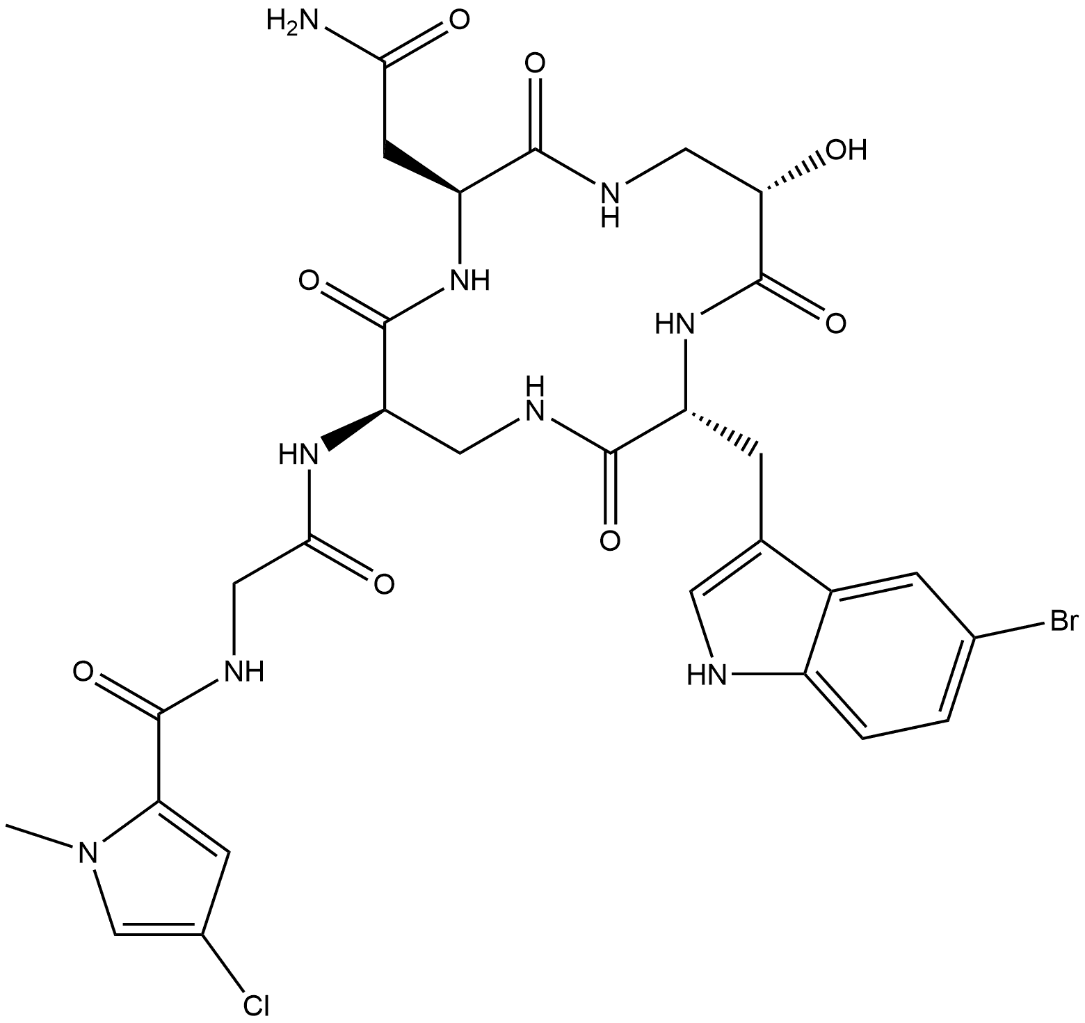 (11S)-环环酰胺 A 结构式