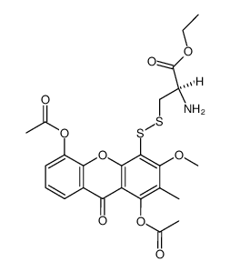 L-Alanine, 3-[[1,5-bis(acetyloxy)-3-methoxy-2-methyl-9-oxo-9H-xanthen-4-yl]dithio]-, ethyl ester (9CI) 结构式
