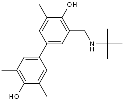 3-(叔丁基氨基甲基)-5,3',5'-三甲基联苯-4,4'-二酚 结构式