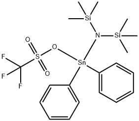 Methanesulfonic acid, 1,1,1-trifluoro-, [bis(trimethylsilyl)amino]diphenylstannyl ester 结构式
