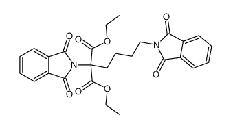 2-(1,3-二氢-1,3-二氧代-2H-异吲哚-2-基)-2-[4-(1,3-二氢-1,3-二氧代-2H-异吲哚-2-基)丁基]丙二酸二乙酯 结构式
