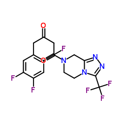 (2Z)-4-氧代-4-[3-(三氟甲基)-5,6-二氢-[1,2,4]三唑并[4,3-a]吡嗪-7-(8H)-基]-1-(2,4,5-三氟苯基)丁-2-酮 结构式