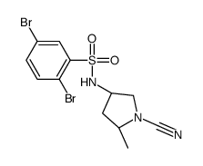 2,5-二溴-N-[(3R,5S)-1-氰基-5-甲基-3-吡咯烷基]苯磺酰胺 结构式