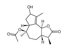 Azuleno[4,5-b]furan-2(3H)-one, 6-(acetyloxy)-3a,4,5,6,6a,7,8,9b-octahydro-8-hydroxy-3,6,9-trimethyl-, (3S,3aS,6R,6aR,9bS)- 结构式