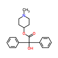 羟基-二苯基-乙酸 1-甲基-哌啶-4-基酯 结构式