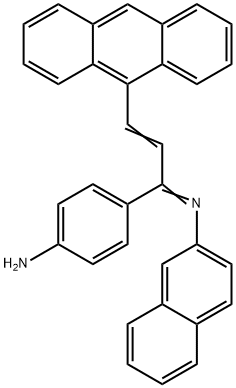 N-[1-(4-氨基苯基)-3-(9-蒽基)-2-丙烯-1-亚基]-2-萘胺 结构式
