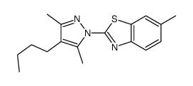 2-(4-丁基-3,5-二甲基-1H-吡唑-1-基)-6-甲基苯并噻唑 结构式