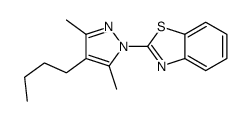 2-(4-丁基-3,5-二甲基-1H-吡唑-1-基)苯并噻唑 结构式