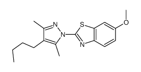 2-(4-丁基-3,5-二甲基-1H-吡唑-1-基)-6-甲氧基苯并噻唑 结构式