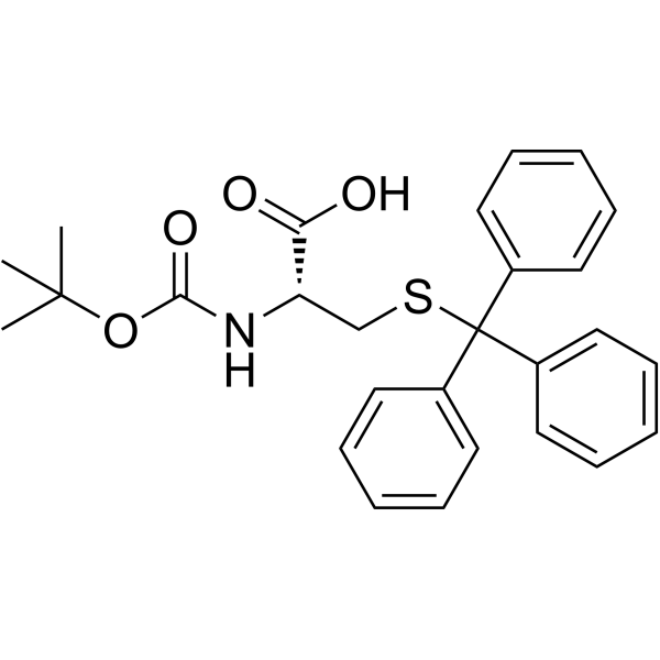 N-叔丁氧羰基-S-三苯甲基-L-半胱氨酸 结构式