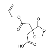 2-[5-氧代-4-(2-氧代-2-丙-2-烯氧基乙基)-1,3-二氧戊环-4-基]乙酸 结构式