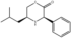 (3R,5S)-5-(2-甲基丙基)-3-苯基吗啉-2-酮 结构式