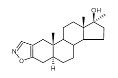17-甲基-5α-雄甾-2-烯并[2,3-d]异恶唑-17β-醇 结构式