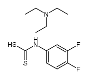 三乙铵(3,4-二氟苯基)二硫代氨基甲酸盐 结构式