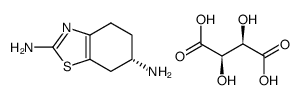 (S)-4,5,6,7-四氢苯并噻唑-2,6-二胺酒石酸盐三水合物 结构式