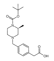 (S)-2-(4-((4-(叔丁氧羰基)-3-甲基哌嗪-1-基)甲基)苯基)乙酸 结构式