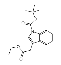 N-Boc-吲哚-3-乙酸乙酯 结构式