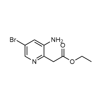 2-(3-氨基-5-溴吡啶-2-基)乙酸乙酯 结构式