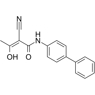 (2Z)-N-(联苯-4-基)-2-氰基-3-羟基丁-2-烯酰胺 结构式