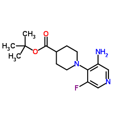 1-(3-氨基-5-氟吡啶-4-基)哌啶-4-羧酸叔丁酯 结构式