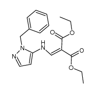 1-苄基-5-(2,2-二乙氧羰基乙烯基氨基)吡唑 结构式