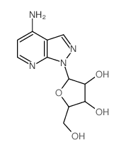 2-(4-氨基吡唑并[3,4-b]吡啶-1-基)-5-(羟甲基)氧杂环戊烷-3,4-二醇 结构式