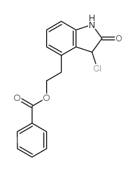 4-[2-(苯甲酰氧基)乙基]-3-氯-1,3-二氢-2H-吲哚-2-酮 结构式